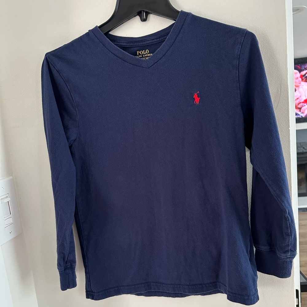 Polo by Ralph Lauren Blue and Red Long Sleeve Tees Boys Size 10/12